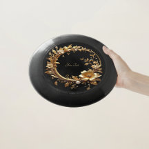 Golden Floral Ornate Frisbee
