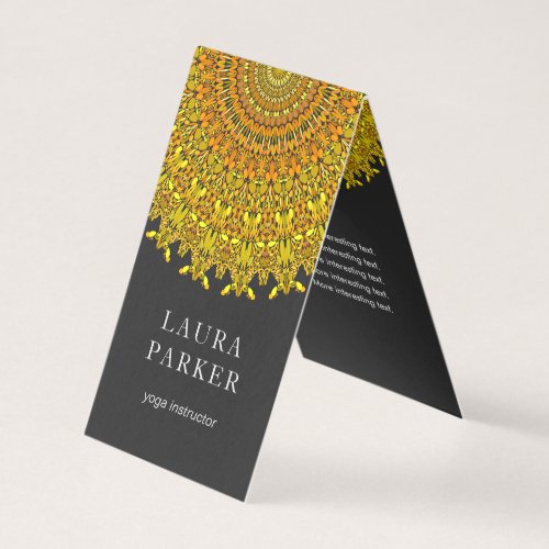 Golden Floral Ornate Mandala Business Card