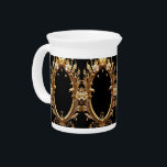 Golden Floral Ornate Porcelain Pitcher<br><div class="desc">Beautiful Golden Floral Ornate Porcelain Pitcher</div>