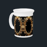 Golden Floral Ornate Porcelain Pitcher<br><div class="desc">Beautiful Golden Floral Ornate Porcelain Pitcher</div>
