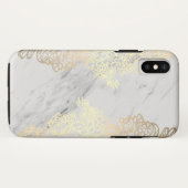 Golden Floral Pattern and Marble Case-Mate iPhone Case (Back (Horizontal))