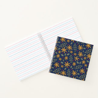 Golden Floral Pattern Botanical Design Notebook