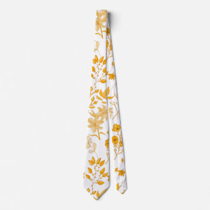 Golden Floral Pattern for Autumn. No BG Neck Tie