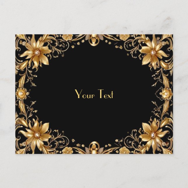 Golden Floral Postcard (Front)