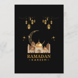 Golden Floral Ramadan Kareem Celebration Invitation