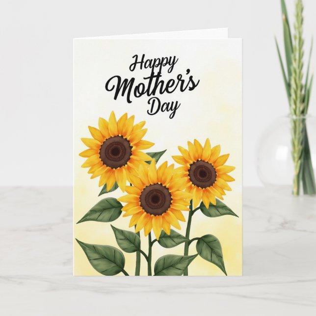 Golden Floral Scene Card (Front)