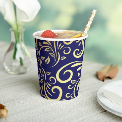 Golden Floral Seamless Pattern 2 Paper Cups