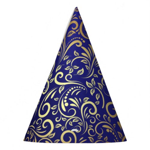 Golden Floral Seamless Pattern 2 Party Hat
