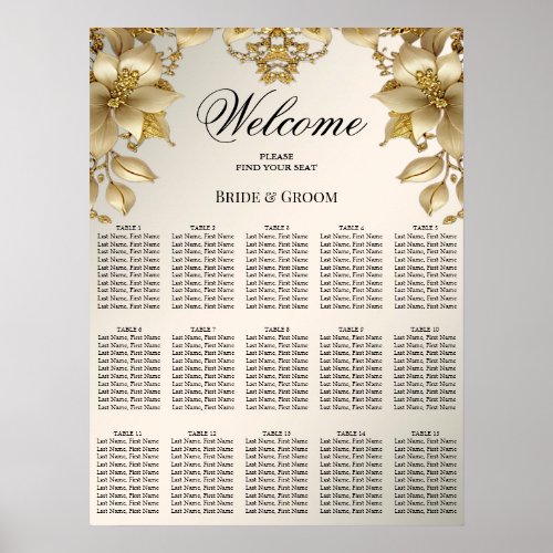 Golden Floral Seating Chart