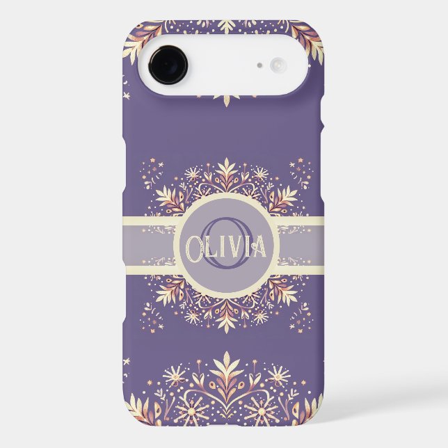 Golden Floral Snowflake Mandala Case-Mate iPhone Case (Back)