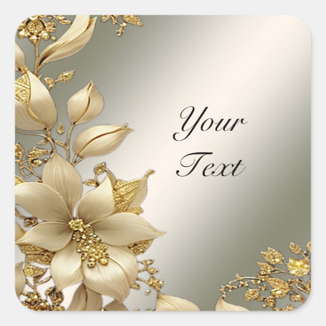 Golden Floral Sticker (Front)