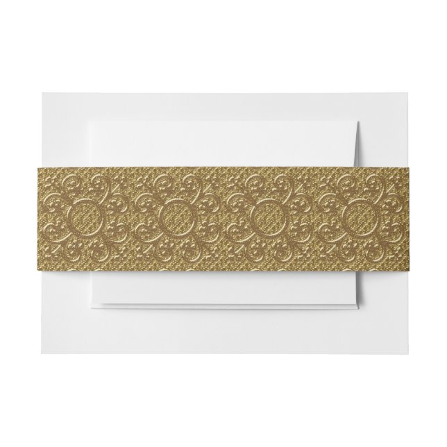 Golden Floral Swirl Wedding Belly Band (Front Example)