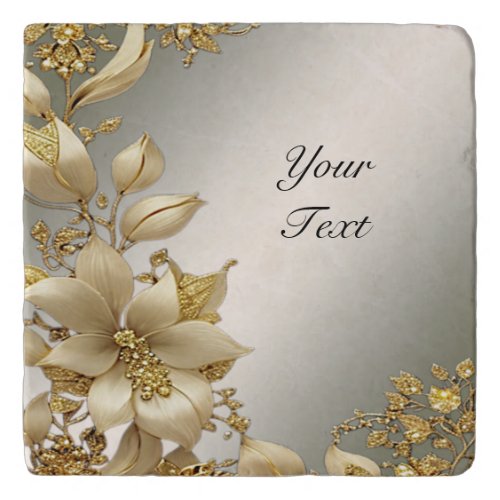 Golden Floral Trivet