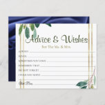 Golden Floral Wedding Advice Wishes Cards<br><div class="desc">Wedding Advice and wishes Cards for bride and groom keepsake,  Wishes for Mr & Mrs - Bridal Shower,  Bachelorette Games.</div>