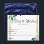 Golden Floral Wedding Advice Wishes Cards<br><div class="desc">Wedding Advice and wishes Cards for bride and groom keepsake,  Wishes for Mr & Mrs - Bridal Shower,  Bachelorette Games.</div>