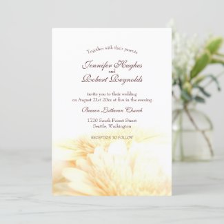 Golden Floral Wedding Invitation