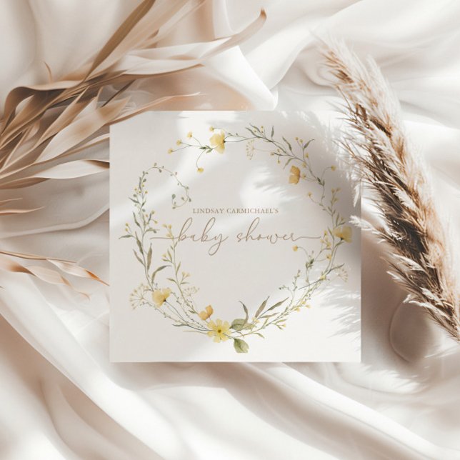 Golden Floral | Wildflower Personalized Napkins (Creator Uploaded)