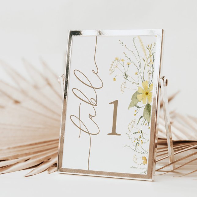 Golden Floral | Wildflower Table Card (Creator Uploaded)