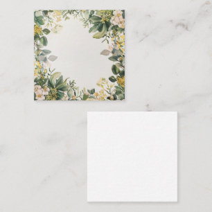 Golden Floral Wreath with Lemon Accents Note Card