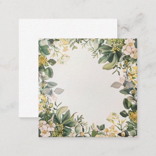 Golden Floral Wreath with Lemon Accents Note Card