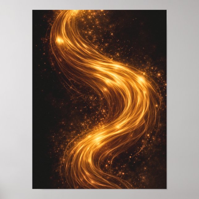 Golden Flow Dark Abstract Wall Art – Luxury Gold  (Front)