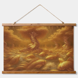 Golden Flow Hanging Tapestry