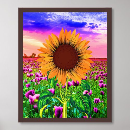 Golden Flower Dcor Sunshine Sunflower _ Floral Framed Art