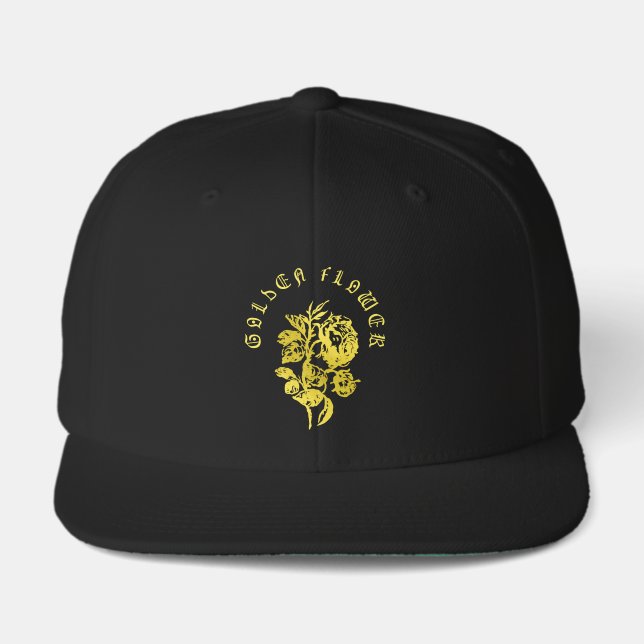 Golden Flower – Embroidered-Style Luxury Design Visor (Front)