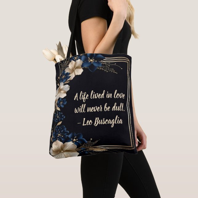  Golden Flower Frame Tote - A Life Well Lived   Bag (Close Up)