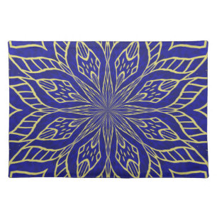 Golden Flower Mandala Placemat