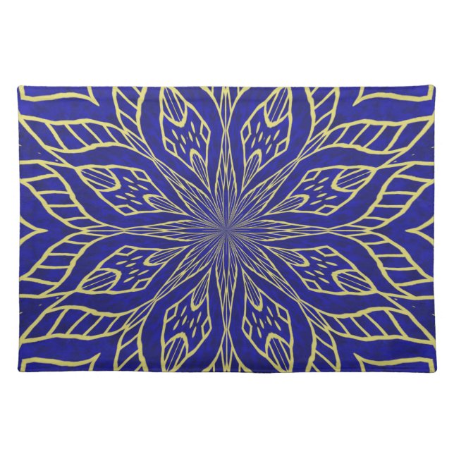 Golden Flower Mandala Placemat (Front)