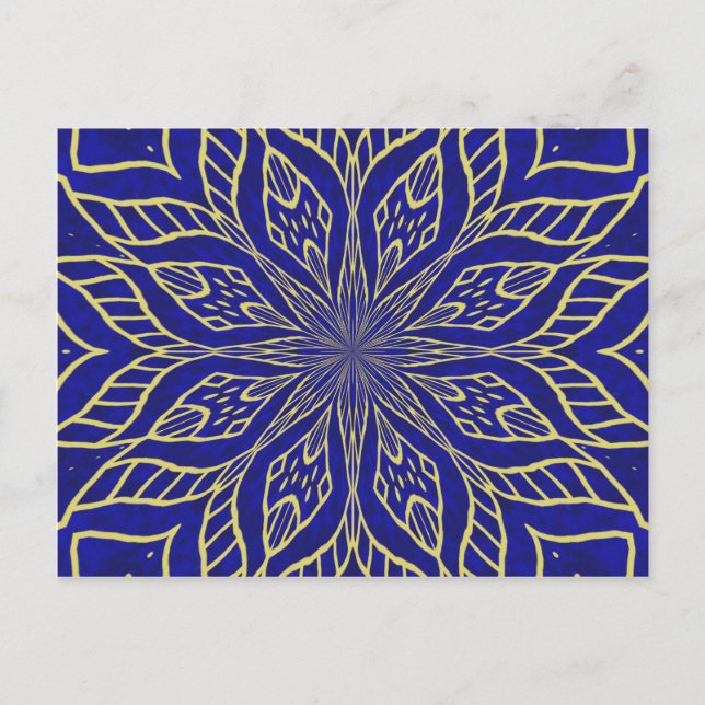 Golden Flower Mandala Postcard (Front)