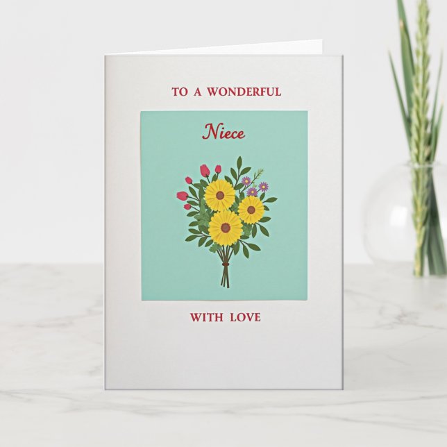 Golden Flower Mothers Card (Front)