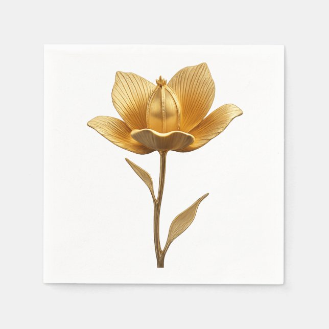 Golden Flower Paper Napkin (Front)
