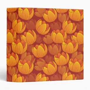 Golden Flower Pattern 3 Ring Binder