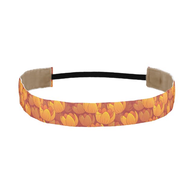 Golden Flower Pattern Athletic Headband (Front)