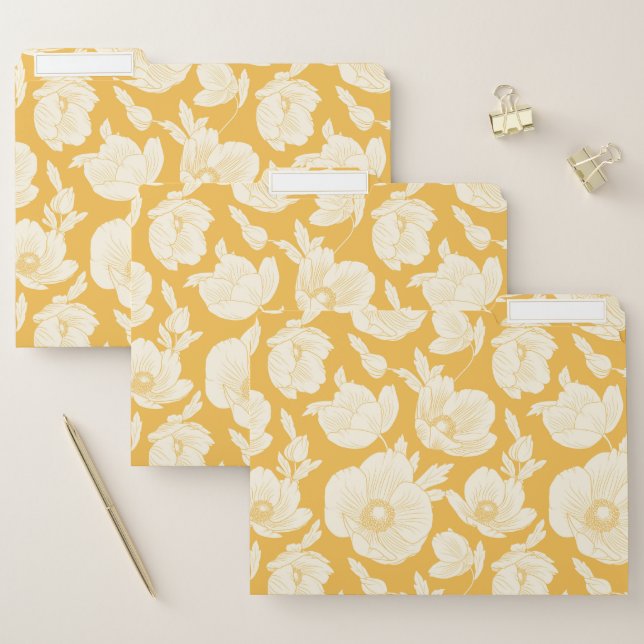 Golden Flower Pattern File Folder (Set)