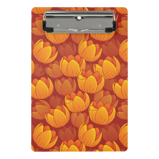 Golden Flower Pattern Mini Clipboard (Front)