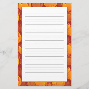 Golden Flower Pattern Stationery