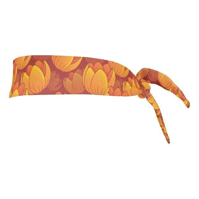 Golden Flower Pattern Tie Headband (Rotate 90)