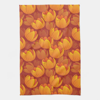 Golden Flower Pattern Towel