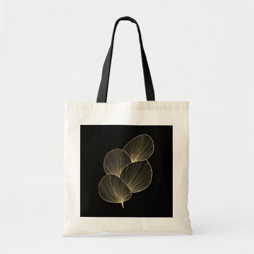 golden flower tote bag