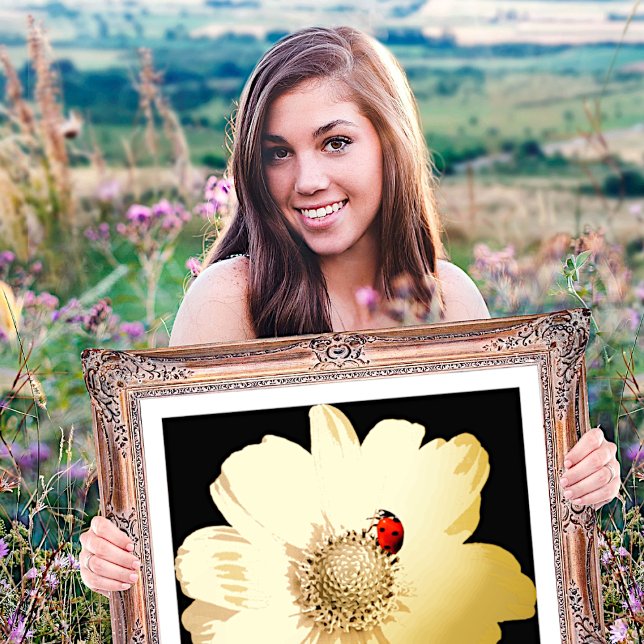 Golden Flower with Ladybug Foil Prints (Creator Uploaded)