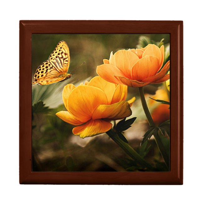 Golden Flowers and Butterfly Gift Box (Front)