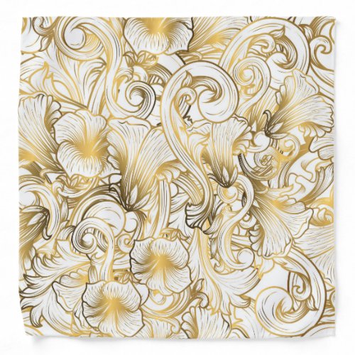 Golden Flowers Bandana