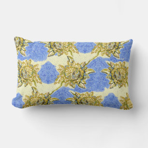 Golden Flowers by Alexandra Cook Lumbar Pillow