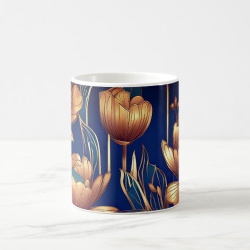 Golden Flowers Coffee Mug