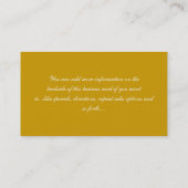 Golden Flowers Elegant Monogram Business Cards (Back)