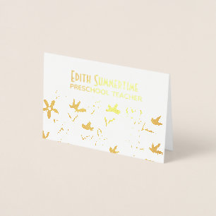 Golden flowers foil card