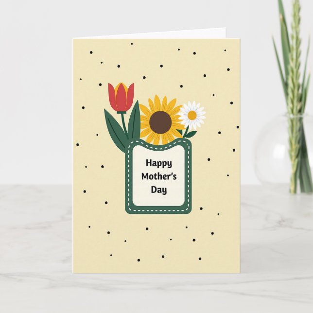 Golden Flowers Mothers Day Card (Front)